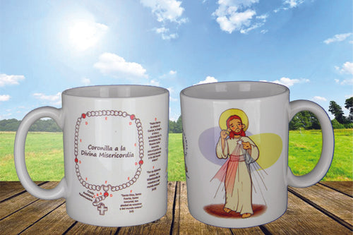 Jesús de la Divina Misericordia - Taza de cerámica con la Coronilla