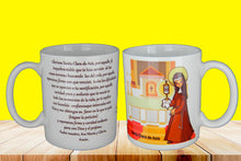 Santa Clara de Asís - Taza de cerámica con oración a la santa