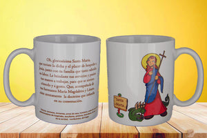 Santa Marta - Taza de cerámica con oración invocando a la santa