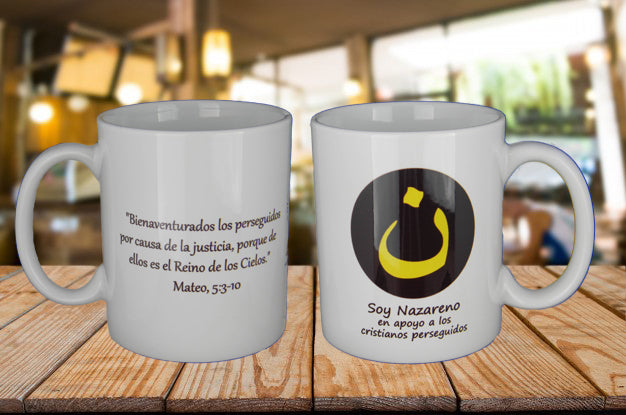 Soy Nazareno, Símbolo de Nun - Taza de cerámica en apoyo a los cristianos perseguidos